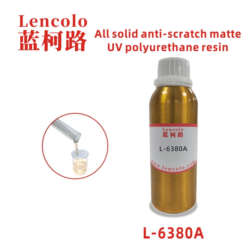 L-6380A All Solid Anti-Scratch Matte UV Polyurethane Resin, UV Resin used in UV matte varnish, UV plastic coating