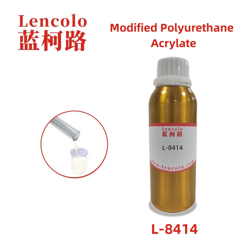 L-8414  modified polyurethane acrylate uv resin has high adhesion to special materials, low shrinkage and low yellowing