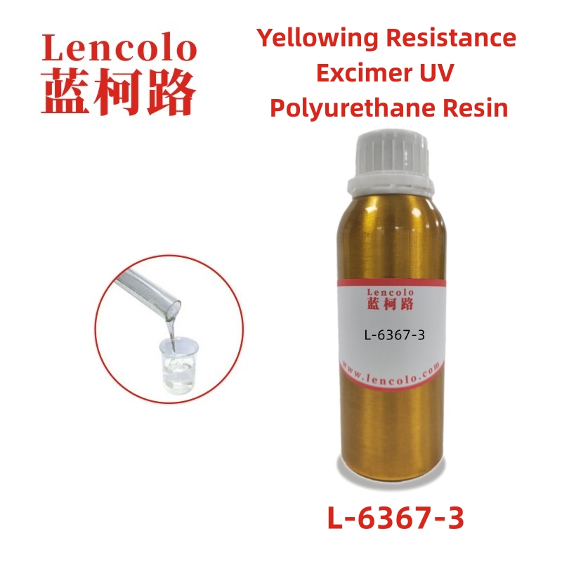 L-6367-3 Yellowing Resistant Excimer UV Polyurethane Resin has good flexibility for  leather ,plastic films