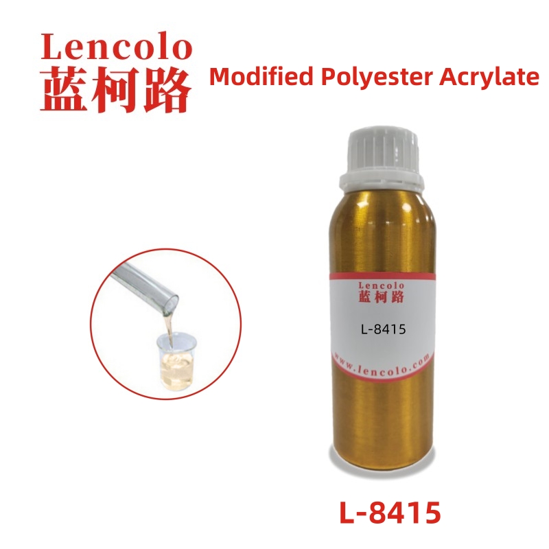 L-8415  Modified Polyester Acrylate uv curing resin has good adhesion to tinplate, aluminum